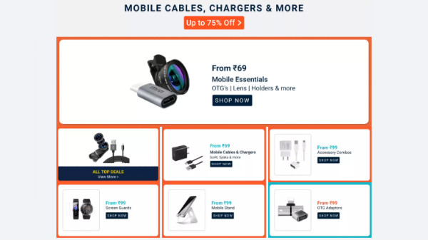 Up To 75% Off On Mobile Cables, Chargers And More
