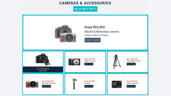 Up To 80% Off On Cameras And Accessories