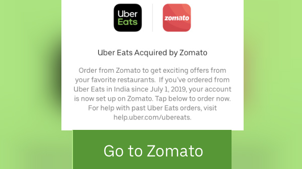 Zomato Acquires Uber Eats India Business For $350 Million