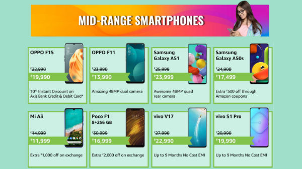 Amazon's Offers On Mid Range Smartphones