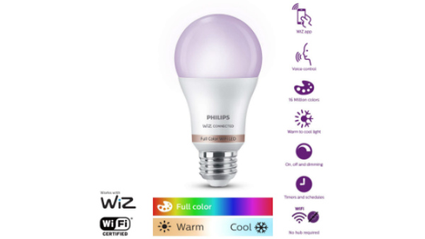 Philips Smart Wi-Fi LED Bulb E27 9-Watt WiZ Connected