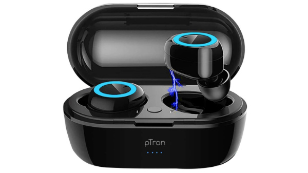 pTron Bassbuds in-Ear True Wireless Bluetooth Headphones (TWS) with Mic – (Black)