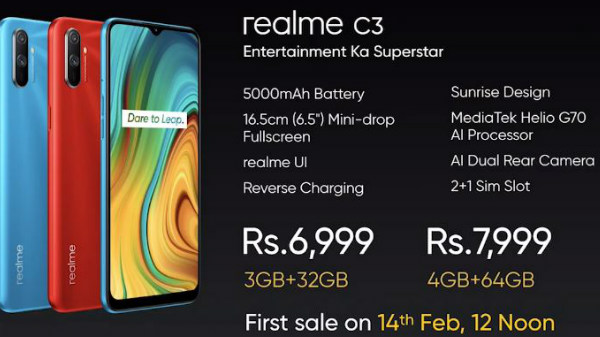 Realme C3 Price And Availability