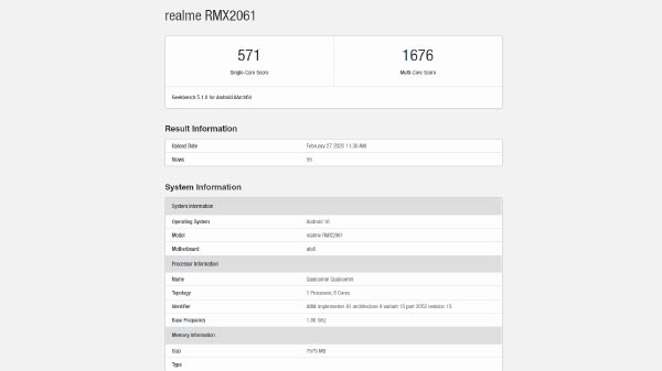 Realme 6 Pro With 8GB RAM, Android 10 Spotted On Geekbench Listing