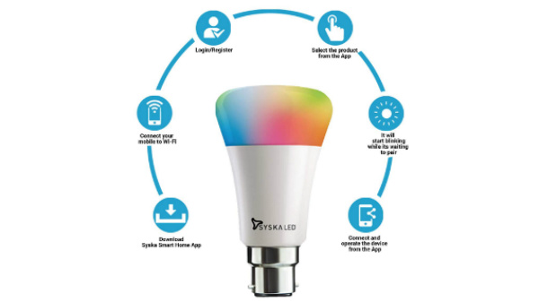 Syska 9-Watt Smart LED Bulb Compatible with Amazon Alexa