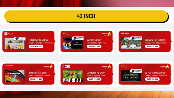 Discount Offer On 43inch Screen Tvs