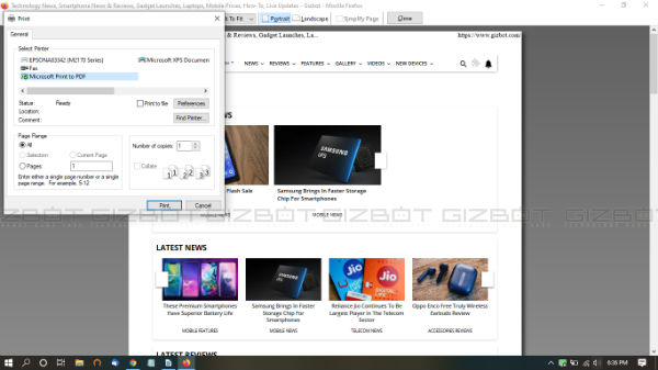 Save Webpage As PDF In Firefox 