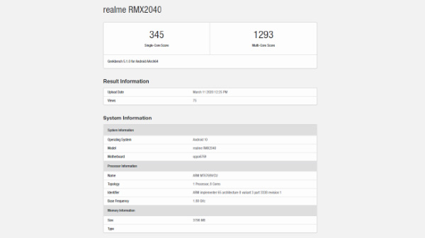 Realme 6i With MediaTek Helio G70 Spotted On Geekbench Realme 6i With MediaTek Helio G70 Spotted On Geekbench