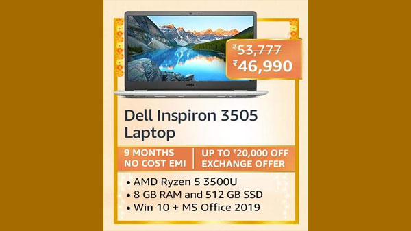 13% Off On Dell Inspiron 3505 15inch FHD AG Display Laptop