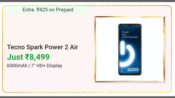 15% Off On Tecno Spark Power 2 Air