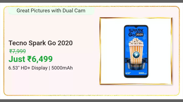18% Off On Tecno Spark Go 2020