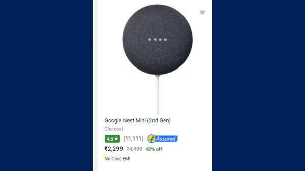 48% Off On Google Nest Mini (2nd Gen) (Charcoal)