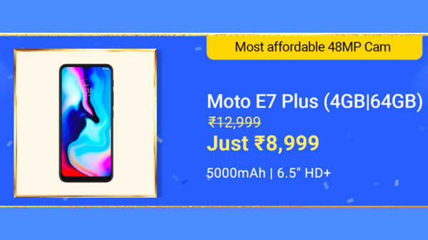 Motorola Moto E7 Plus (MRP: Rs. 12,999, After Discount Price: 8,999)
