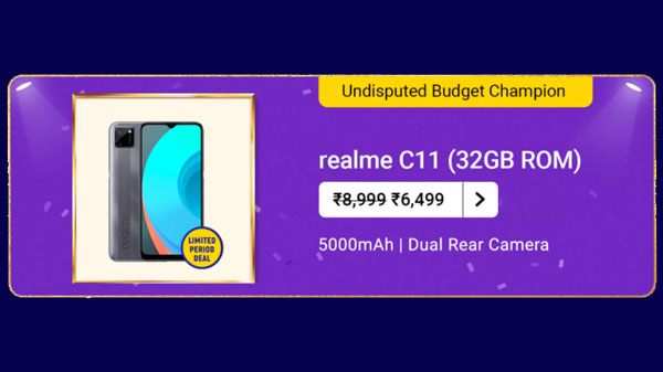 Realme C11 (MRP: Rs. 8,999, After Discount Price: 6,499)