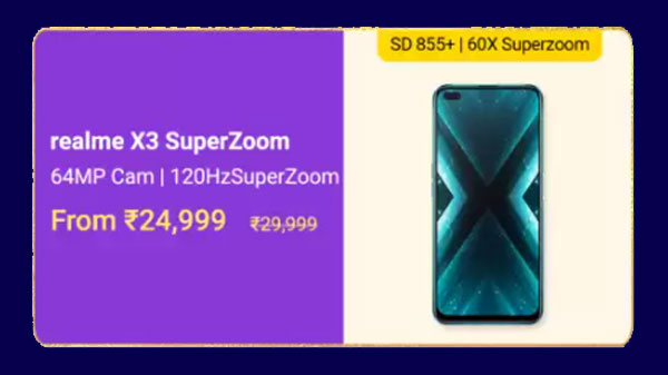 Realme X3 Superzoom (MRP: Rs. 29,999 , After Discount Price: Rs. 24,999 )