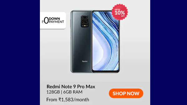 10% Off On Redmi Note 9 Pro MAX