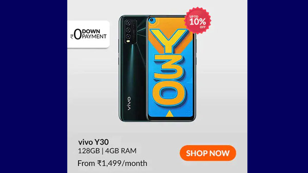 10% Off On vivo Y30