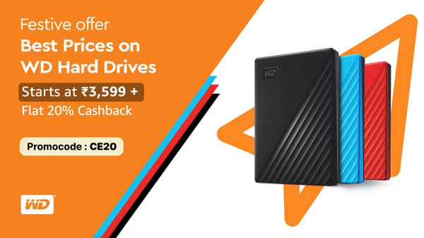 20% Flat Cash Back On WD Hard Drives