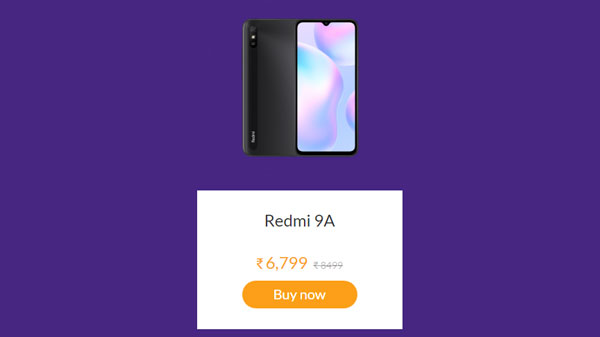 20% Off On Redmi 9A Midnight Black