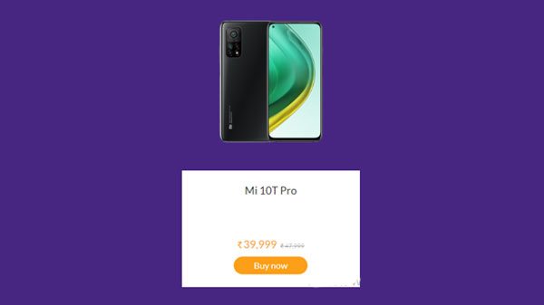 Mi 10T Pro (After Discount Price: Rs. 39,999 , MRP: Rs. 47,999 )