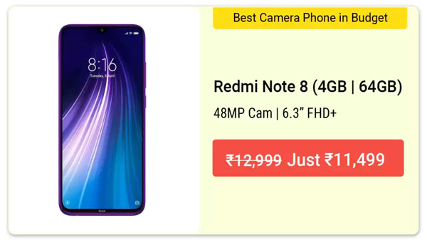 11% Off On Redmi Note 8 11% Off On Redmi Note 8