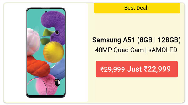 11% Off On Samsung Galaxy A51 11% Off On Samsung Galaxy A51