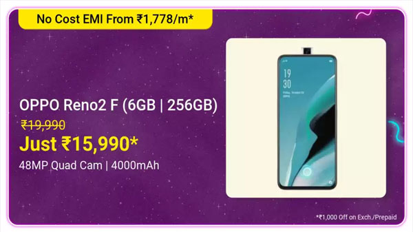 15% Off On OPPO Reno2 F 15% Off On OPPO Reno2 F