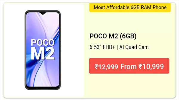 15% Off On POCO M2 15% Off On POCO M2