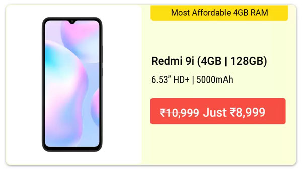 18% Off On Redmi 9i