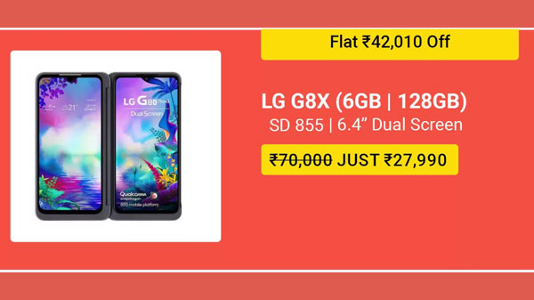 60% Off On LG G8X 60% Off On LG G8X