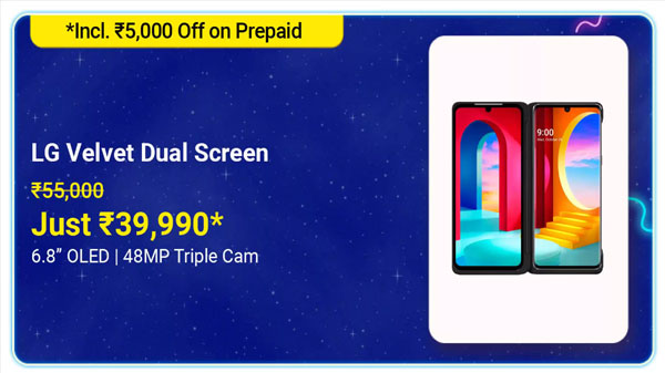 18% Off On LG Velvet Dual Screen