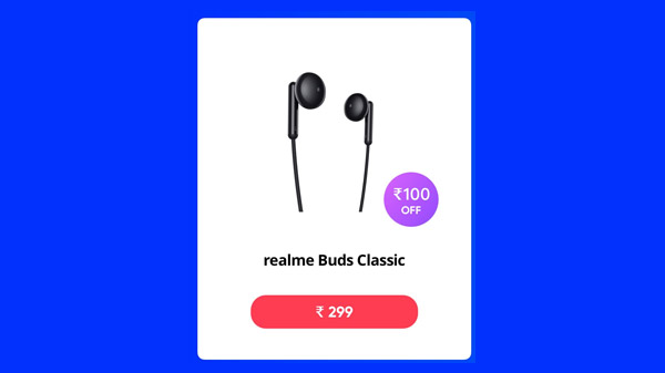 Rs. 100 Off On  realme Buds Classic (Black)
