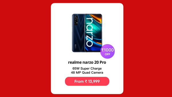 Rs. 1,000 Off On  realme narzo 20 Pro (Black Ninja,8GB+128GB)