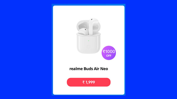Rs. 1,000 Off On realme Buds Air Neo (Pop White)