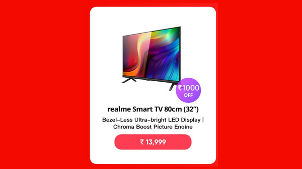 Rs. 1,000 Off On Realme Smart TV 80cm (32”) 