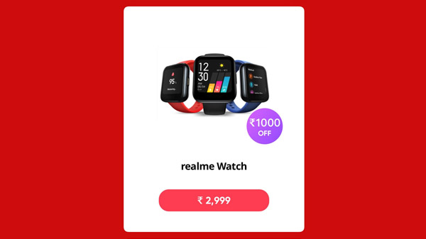 Rs. 1,000 Off On realme Watch (Classic Strap)
