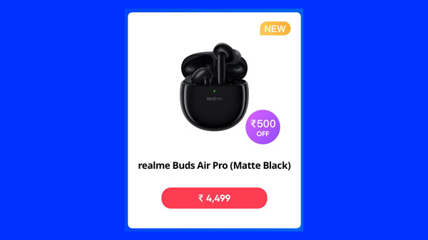 Rs. 500 Off On realme Buds Air Pro (Matte Black)