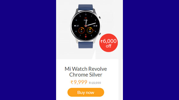 Rs. 6,000 Off On Mi Watch Revolve Chrome Silver Rs. 6,000 Off On Mi Watch Revolve Chrome Silver