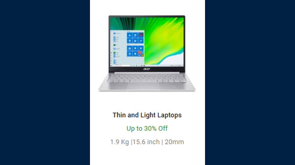 Up To 30% Off On Thin And Light Weight Laptops Up To 30% Off On Thin And Light Weight Laptops