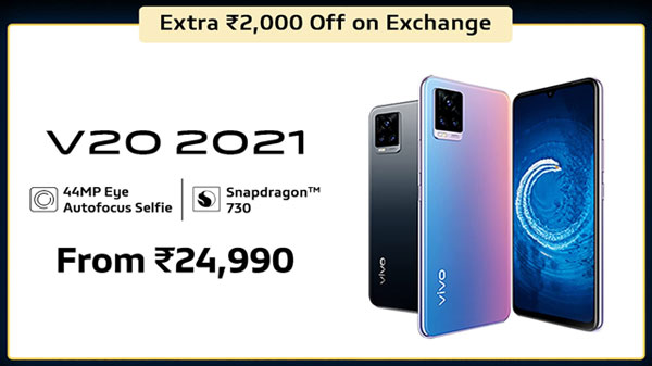 11% Off On Vivo V20 2021