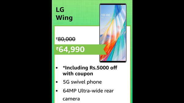 14% Off On LG Wing (Illusion Sky, 128 GB) (8 GB RAM) 14% Off On LG Wing (Illusion Sky, 128 GB) (8 GB RAM)