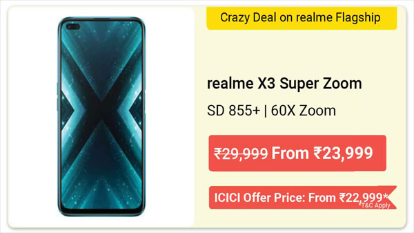17% Off On Realme X3 Superzoom 17% Off On Realme X3 Superzoom