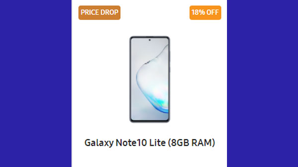 18% Off On Note10 Lite (8GB) at Rs. 30,149