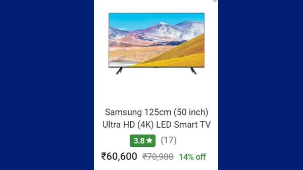 19% Off On Samsung 138cm (55 inch) Ultra HD (4K) LED Smart TV 19% Off On Samsung 138cm (55 inch) Ultra HD (4K) LED Smart TV