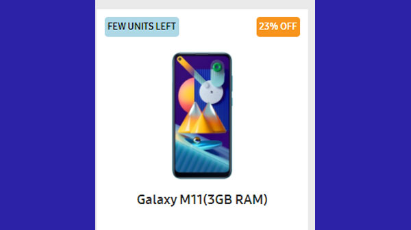 23% Off On Galaxy M11 23% Off On Galaxy M11