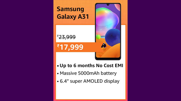 25% Off On Samsung Galaxy A31 25% Off On Samsung Galaxy A31