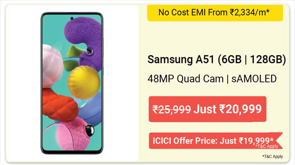 29% Off On Samsung Galaxy A51 29% Off On Samsung Galaxy A51