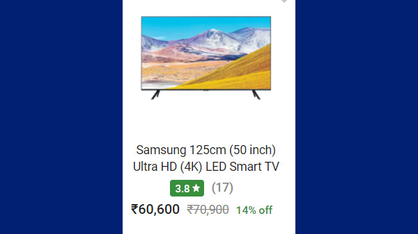 51% Off On Samsung 125cm (50 inch) Ultra HD (4K) LED Smart TV