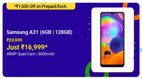 25% Off On Samsung Galaxy A31 25% Off On Samsung Galaxy A31