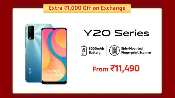 Vivo Y20 (Extra Rs. 1,000 Off On Exchange) Vivo Y20 (Extra Rs. 1,000 Off On Exchange)